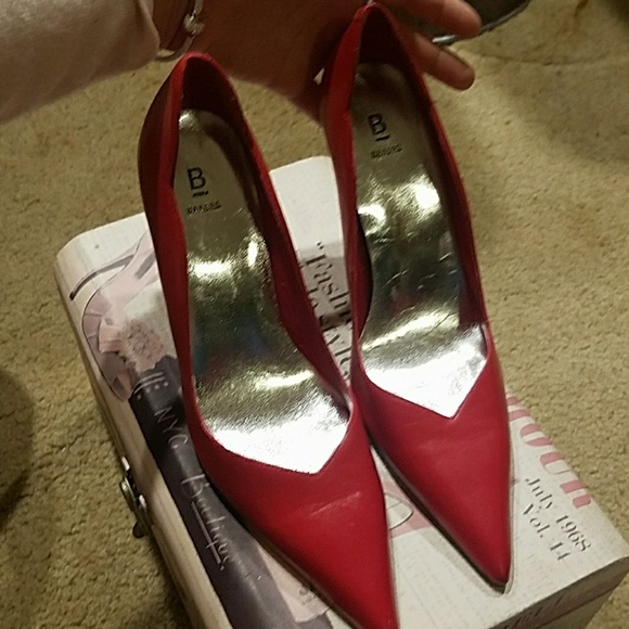 Bakers red leather pointed heels 7.5 - Picture 5 of 7